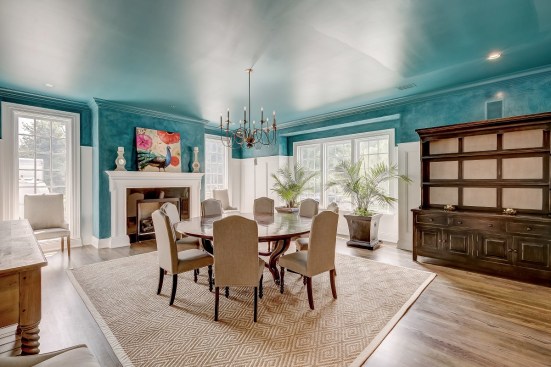 Furniture, lighting, and decorative elements were sourced from deconstruction projects from Massachusetts to Florida.