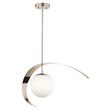 The Crowning Jewel In new homes, lighting leads the fashion trend. “Customers are willing to take chances with transitional [lighting],” according to Ferguson Enterprises’ Rose. A main fixture with bold geometry and natural elements makes a strong statement. The Escala pendant from Kichler Lighting delivers all of the above. 
Kichler. &nbsp;