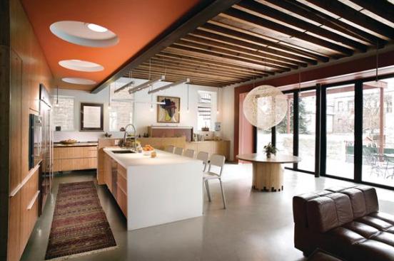 Green+Kitchen+in+a+Reborn+Schoolhouse+Chicago