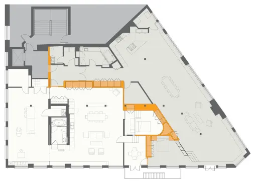 The loft's floor plan.