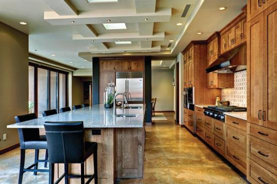 The judges were wowed by the home's "outstanding" materials including the quartersawn oak kitchen cabinets and customized ceiling detail.