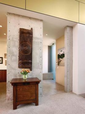 The owner for this Southern California home was looking for something “modern, but that would provide a quiet backdrop for her art and furniture,” says architect Douglas Teiger. Swaths of bare materials throughout the home provide just that, while adding texture and a change from the expected.   
Project: Private Residence, Venice, Calif.; 
Architects: Trevor Abramson and Douglas Teiger