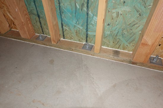 Sole plates should be sealed to the floor and to the sheathing.
