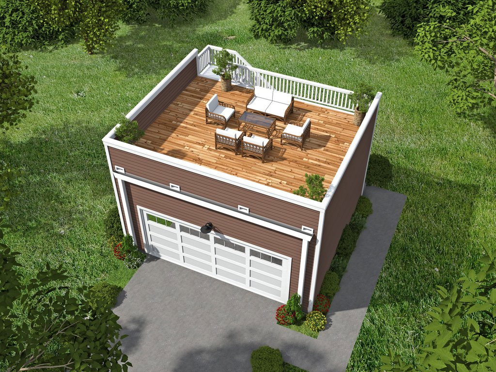 Modern House Plans with Rooftop Deck and Grill for Outdoor Living