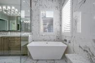 House plan with wet room, main bathroom. See more photos at Houseplans.