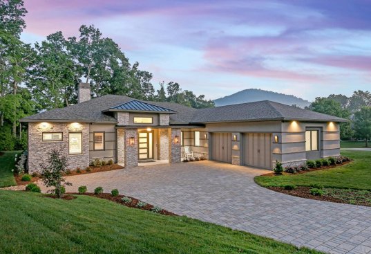 House plan with wet room, front exterior. See more photos at Houseplans.