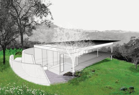 The pavilion was designed around concepts of privacy, safety, and refuge.
