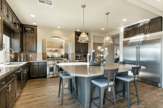 The kitchen at American West Development's Madison model home.