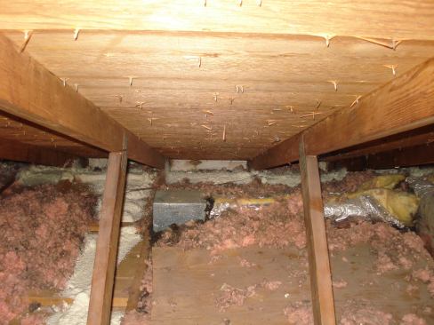 Comfort Insulation, in St. Leonard, Md., used spray foam insulation to seal all penetrations from the conditioned spaces into the attic.
