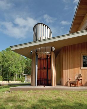 
        All materials are exposed to the 
natural elements and they will weather erratically. “This decision was 
consistent with sensibility that imperfections are the beauty and 
weather marks are the history of a building,” explains Hutker.