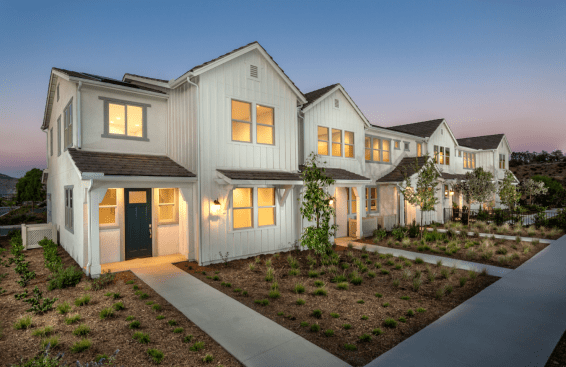 The neighborhood of Citron is made up of just over 100 row homes designed by Woodley Architectural Group and built by TRI Pointe Group. House sizes run from 1,289 to 1,551 square feet and prices start at $300,000.