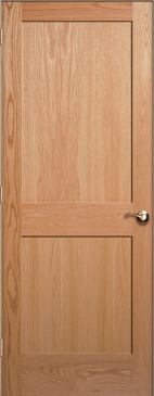 5. JELD-WEN Hall specifies two types of doors from The Home Depot: an unfinished flat-panel solid-core product or a two-panel version with or without frosted glass.