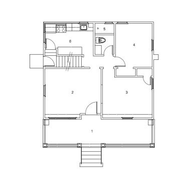 The original floor plan was cramped with poor circulation between the kitchen at the back and dining room at the front