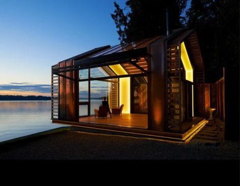 Seattle-based design studio Graypants redesigned this&nbsp;detached garage on Vashon Island, off the coast of Tacoma, Wash. in Puget Sound, into an airy waterfront retreat.&nbsp;