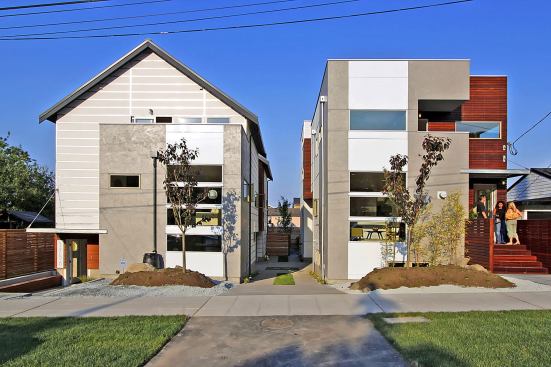 Four dwellings were constructed on the site of a former single-family home.