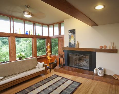 Ample daylighting via walls of windows mitigates most of the need for artificial light, according to architect Matt Pearson.