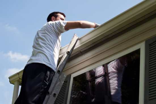 Gutter cleaning for our home-owner customer.