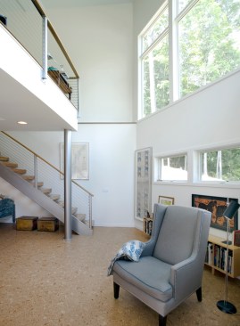 Atrium connecting the upper and lower levels