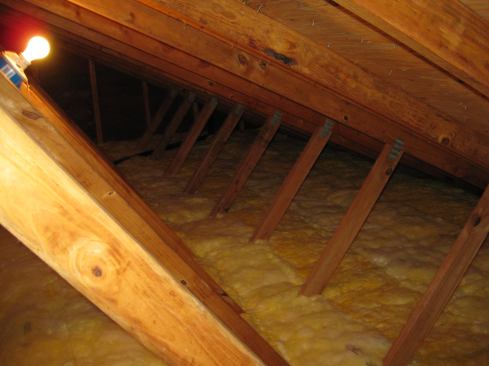 An example of attic insulation done right. Robinette recommends an R value of at least a 40 and above.