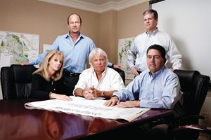 Van Metre CPM, Brad Gable, Treasurer and
CFO Kenneth Ryan; President and CEO, Rick Rabil; Chairman of the Board,
Albert "Beau" Van Metre; and Alison Van Metre Paley, clockwise from top
left, pose for a portrait on Tuesday, January 17, 2012 at the company's
headquarters in Fairfax, Virginia.
