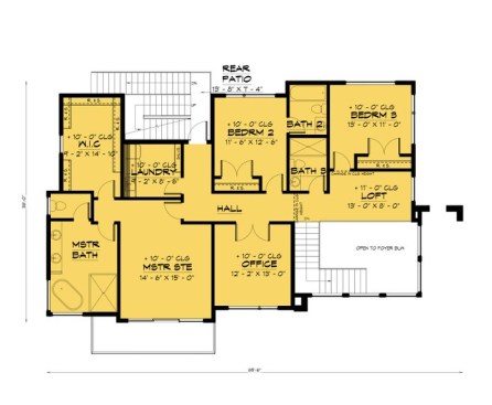 Modern house plan with balcony on the upper level (design 1066-182 at Houseplans.com)