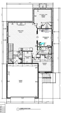 Modern house plan with rooftop deck, ground level. See details at Houseplans.com.