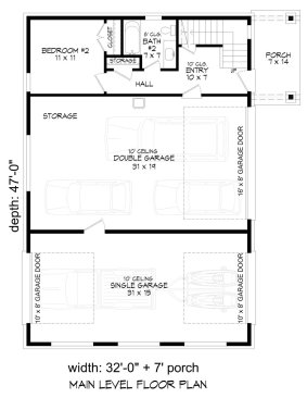 Small modern house plan, lower level plan. See Houseplans for more details.