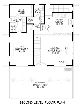 Small modern house plan, main floor plan. See Houseplans for more details.