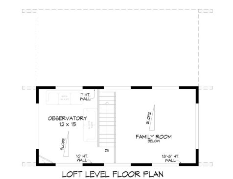 Small modern house plan, upper floor plan. See Houseplans for more details.