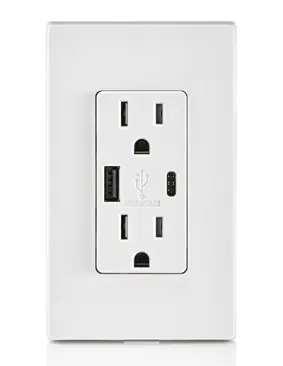 Leviton’s USB Type A and Type-C In-Wall Charger Outlet