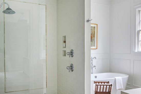By using propane tankless water heaters with recirculation loops, Paragon Building Group ensures hot water is always available at the showerhead, making entry into the shower safer.