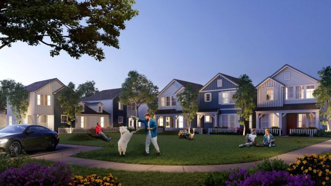 Record Street Residential single-family build-to-rent park rendering.