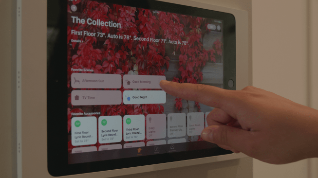 With the smart home system at Playa Vista, residents can create and save favorite "scenes" with custom lighting that will change on demand.