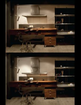 Interior detailing includes fixed and portable cabinetry and LED and fluorescent lighting.