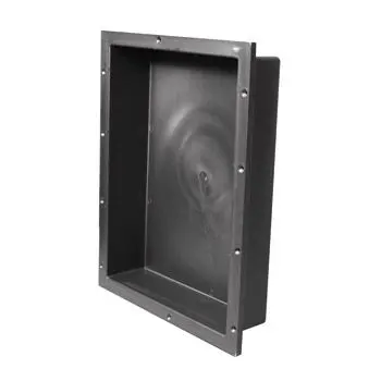 Tile Redi  You need to create a niche, but you don’t want to frame one in. No sweat. This prefab niche is ready to accept tile and offers leak-proof protection. The box simply installs on the studs and is ready to go. It comes in several styles and sizes.&nbsp;
www.tileredi.com.