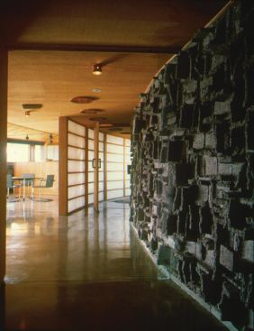 The Nellis/Cox Residence features a flowing, curvilinear floor plan.