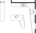 The kitchen's floor plan.