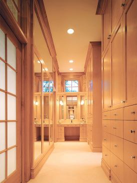 Inside, secondary spaces, including the master dressing room, receive as much attention to detail as the main living areas do.