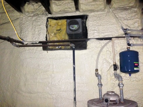 A new blowing agent with low GWP was used in the spray foam insulation.