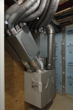 The energy recovering ventilation system in the Bridgeport Properties townhomes.