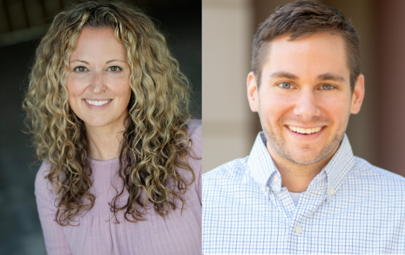 Rebecca McAdoo (left), Jake Kaplan (right)